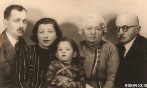 The last photo taken in April 1940: Józef Wajcman with his wife Lusia and daughter Joasia and Ewa née Żurkowski with Izydor Wajcman